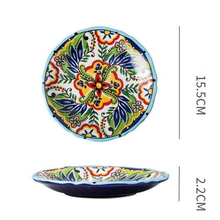 Underglaze Ceramic Tableware Bohemian Household Dishes
