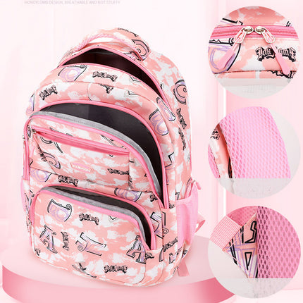 New Letter Print Backpack With Pencil Case Fsahion Sweet Primary School Students Schoolbag For Girls Boys