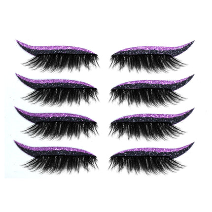 3D False Eyelashes With Magnetic 4 Pairs Of Glue-free Self-adhesive Eyelashes