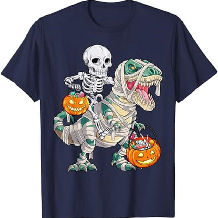 Mummy Dinosaur Tyrannosaurus Rex Halloween Pumpkin T-shirt