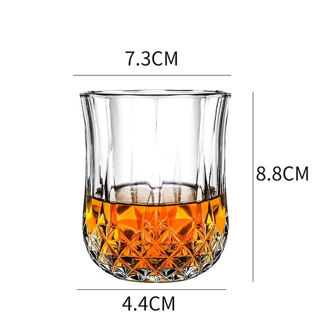 Whiskey Glass Wine Glass Foreign Wine Glass Crystal Glass Octagonal Glass Thickened Bar Glass Set Beer Glass