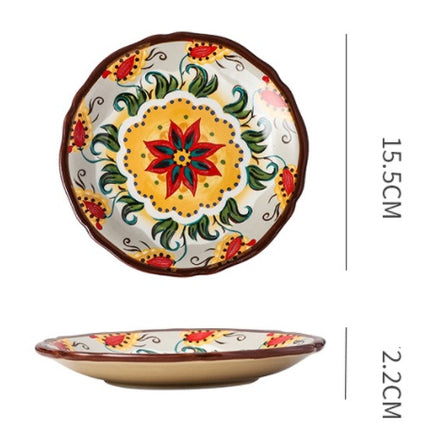 Underglaze Ceramic Tableware Bohemian Household Dishes