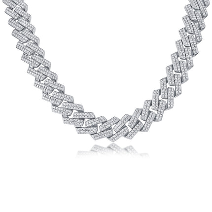 Men's Luxury Fashion Mosan Diamond S925 Silver Necklace Comparable To Natural Diamonds