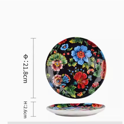 Underglaze Ceramic Tableware Bohemian Household Dishes