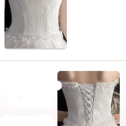 Short Front And Back Length Small Trailing Wedding Dress