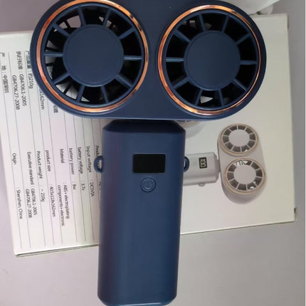 USB Handheld Mini Fan Foldable Portable Neck Hanging Fans 5 Speed USB Rechargeable Fan With Display Screen
