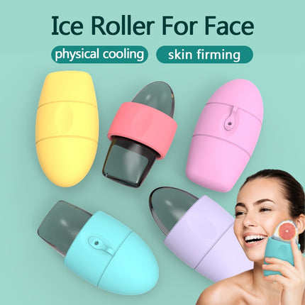 Silicone Ice Face Roller Contour Shrink Pores Remove Dark Circles Massage Skin Beauty Facial Roller For Eyes Neck Skin Care Tool