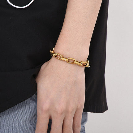 Men's Titanium Steel Bracelet Ins Niche Design Hip-hop Geometric Bracelet