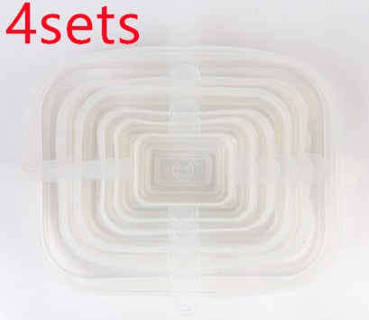 The 6-piece set of multi-functional silicone lid can be stretched to seal the fruit and vegetable lid