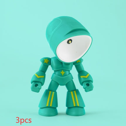 Cute LED Hero Table Lamp Mini Portable Cool Mecha Cute Robot Night Light Bedroom Home Decoration Kids Boys Gifts