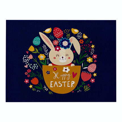 Home Cartoon Rabbit Kitchen Insulation Coaster Anti-scalding Cotton And Linen Western Placemat
