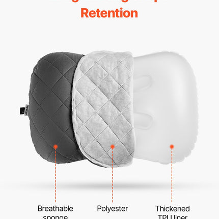 Inflatable Camping Pillow Portable Travel Pillow With Machine Washable Cover