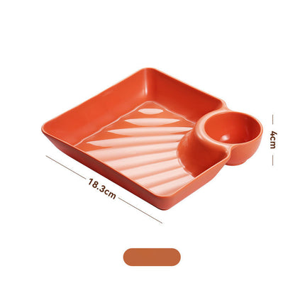 Dumpling Plate With Vinegar Dish Dumpling Plate Dinner Plate Square Plate