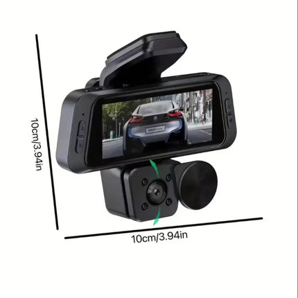 1080P HD 360° Multi-Function Car Black Box with IPS Screen 3-Lens Wide Angle Dashcam 1-Year Warranty